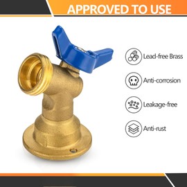 2-Pack HeSun Brass Sillcock Hose Bibb Valve, 1/2" Female NPT Inlet x 3/4" Male Hose Thread (GHT) Outlet, 1/4 Turn Blue Outdoor Faucet/Valve