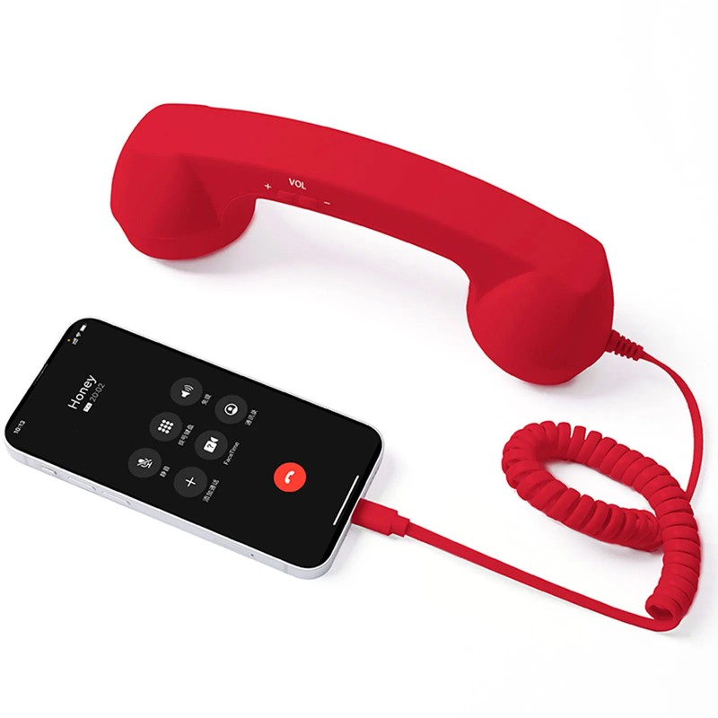 USB-C Retro Telephone Handset for Mobile Calls – Plug-and-Play Wired