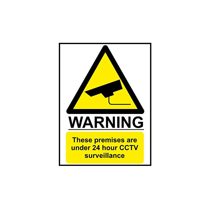 Pack of 2 Cctv 24 Hour Surveillance Vinyl Sticker Signs