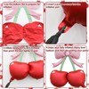 4 palloncini rosa con fiocco e ciliegie rosse, decorazioni per