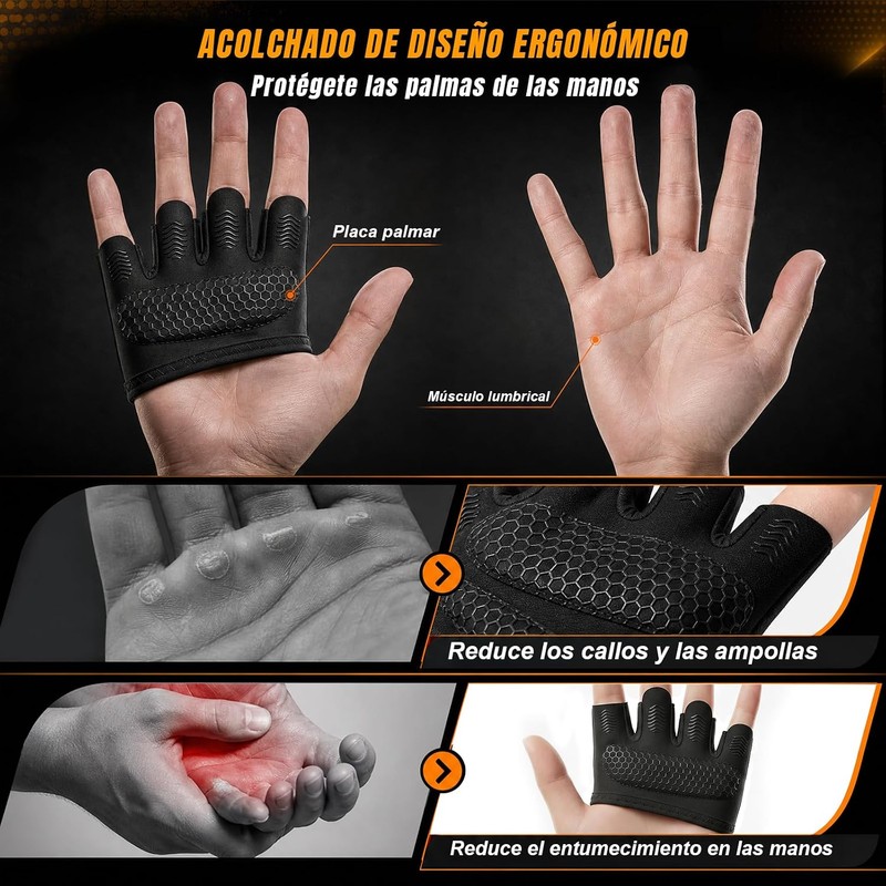 GWMWON Guantes Deportivos Antideslizantes y Anti Callos