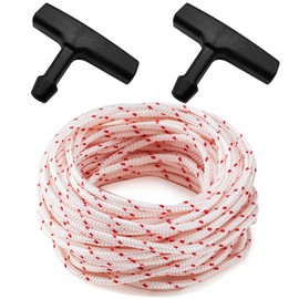 RayTour Recoil Starter Pull Handle Starter Rope Kit - 2 Black Handles 10m 3.5mm Starter Cord - Compatible with Stihl Homelite, Craftsman Poulan for Chainsaws Lawn Mowers Trimmers Generators