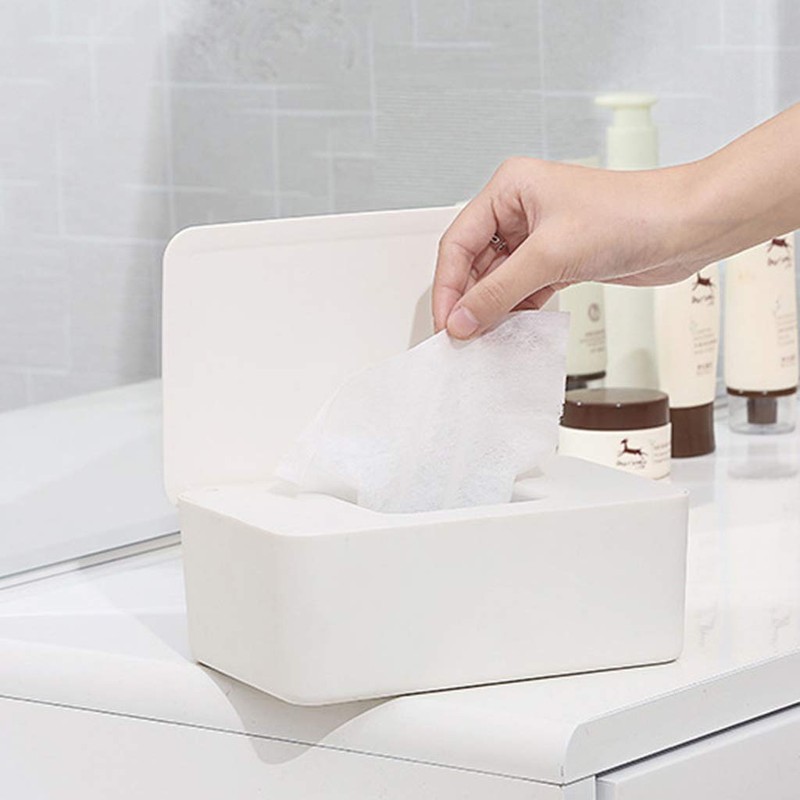 tegongse Wipes Holder with Lid, Wet Wipe Dispenser, Tissue Box