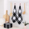 Homaxy 100% Cotton Waffle Weave Check Plaid Dish Cloths, 12