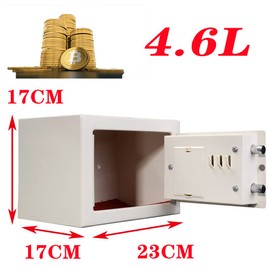 Digital Steel Electronic Security Commercial Digital Safe Security Box, Wall Mounted with 2 Keys for Home Office,White High Security Steel Safe,4.6L