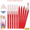 Dollar FeltStic Felt Tip Pens, RED, Pack of 10, Fine