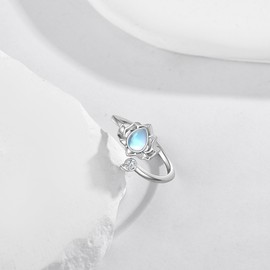 ONEFINITY Lotus Ring for Women 925 Sterling Silver Lotus Flower Adjustable Ring Lotus Jewellery Gifts for Women