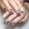 Fall Press on Medium Square Fake Nails with Leaves Dot
