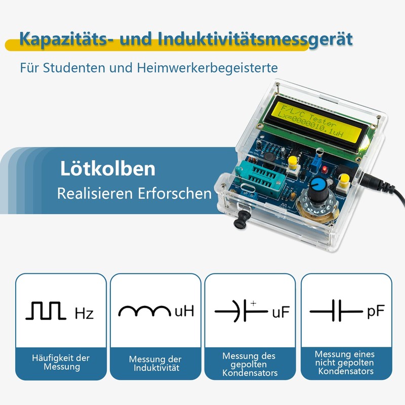 EIELE Soldering Exercise Set, Multifunctional Capacity Meter, Measuring Frequencies, Excellent