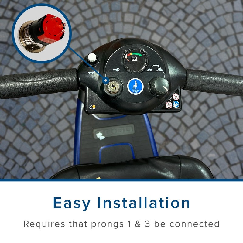 AlveyTech Key Switch with Standard Metal Head Keys for Amigo,