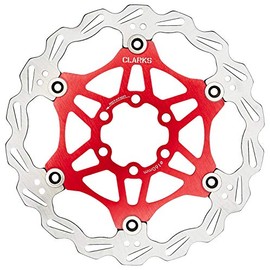 Clarks Cycle Systems CFR-06 Lightweight Floating 6-Bolt Disc Brake Rotor, Red, 180mm