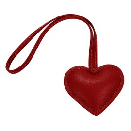 Tonecraft Heart Bag Charm, Simple, Orthodox, Bag Charm, Popular, Stylish, Cute, Microfiber Leather, Squishy, red (dark red)
