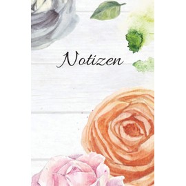 Notizen: Blanko Orangerot Floral Design Heft für Aufzeichnungen Lettering Handschrift | Kreatives Geschenk für Kinder und Erwachsene | Frauen Männer Freundinnen und Kollegen
