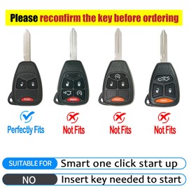 CHATYYD for Dodge Key fob Cover with Keychain,Soft TPU Car Key Cover Case for Dodge Ram 1500 2500 Dakota Magnum Durango Nitro Jeep Wrangler Patriot Grand Cherokee