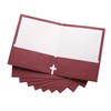 10 Pack Two Pocket Folders, Burgundy, Strong Thick Paper Folders,