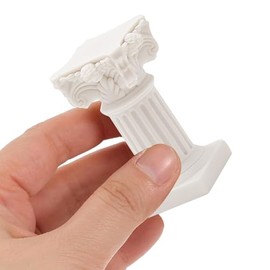 Saihisday 5 piezas de mini columnas romanas griegas, decoraciones de Navidad, estatuas griegas decorativas, ornamento artístico de resina para mesa de boda, 1.18" L x 1.18" A x 2.56" H (Blanco)