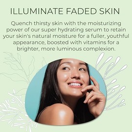 Sea-el Suero facial con ácido hialurónico y vitamina C, hidratación reafirmante y resplandor, hidratante facial antienvejecimiento, cuidado diario de 