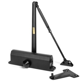 Dynasty Hardware Door Closer, Grade 1 Heavy Duty Commercial Hydraulic Closer, Self-Closing, Adjustable Spring Size 3-6, Surface Mount, Sprayed Duronotic Bronze, Series 1636