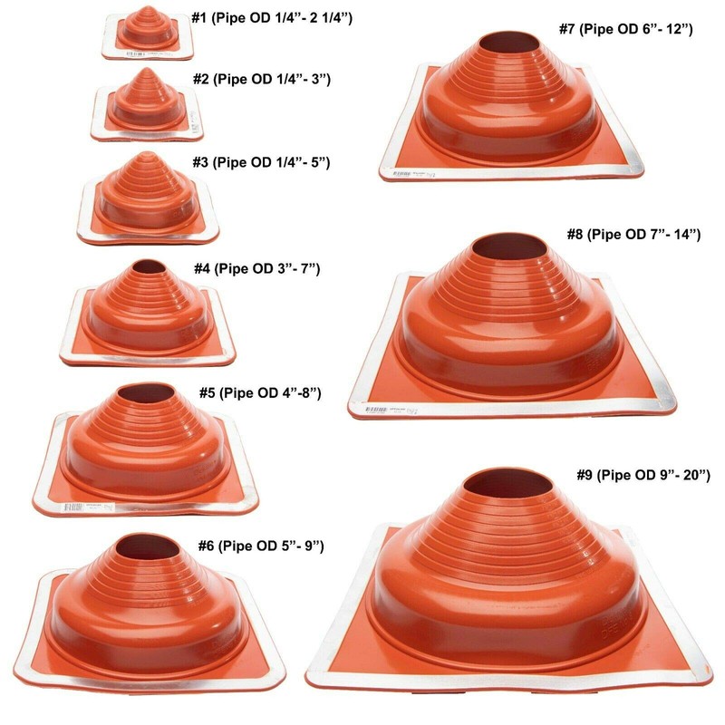 EAGLE 1 Silicone Flexible Roofing Pipe Flashing Boots - On