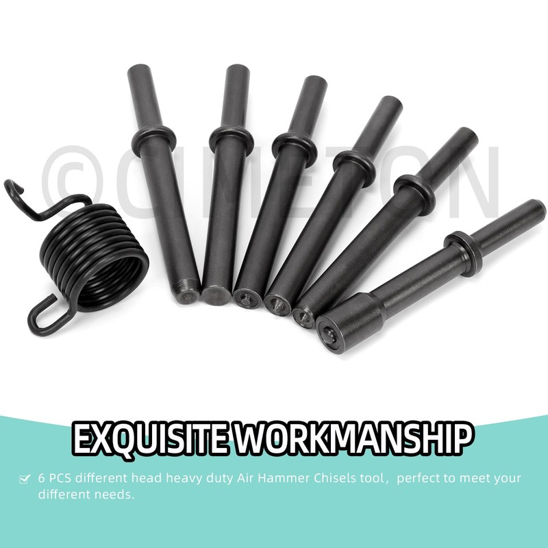 Cimeton 7PCS Pneumatic Air Rivet Tool Carbon Steel Hammer Head
