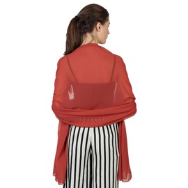 World of Scarfs Soft Chiffon Scarves Shawls Wraps for Wedding Evening Party Special Occasions Big Size 90 x 190 Cms (Burnt Orange)