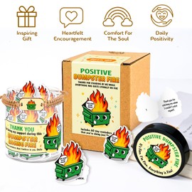 Dumpster Fire Affirmation Cards Jar - Thank You Gift for Women, Coworkers, Boss - Appreciation, Going Away, Farewell Gift Ideas - Birthday, Christmas Gifts - Emotional Support Dumpster Fire Gifts