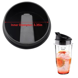 2Pcs Replacement Part Lids for Ninja Blender, 3.35" Inner Diameter, Sip Seal Spout Lids Compatible with Ninja 18oz 24oz 32oz Cups, Fit for Ninja Auto-IQ BL450 BL480 BL490 BL640 BL680 BN400 BN750 BN800