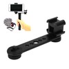 Triple Cold Shoe Extension Bracket Aluminium Alloy Microphone Stand Mount