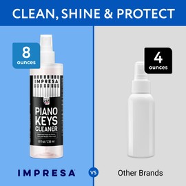 8 oz Piano Key Cleaner Spray to Preserve Plastic, Ivory, & Wooden Keys - Piano Cleaner Keyboard Cleaning Solution for Your Piano Cleaning Kit - Essential Piano Tools, Piano Accessories, & Piano Gifts