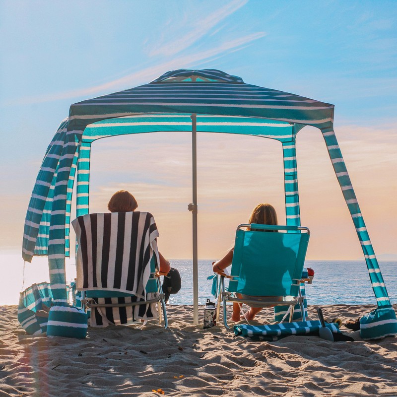AMMSUN Beach Cabana, 6.2'×6.2' Beach Canopy, Easy Set up and