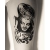 Large Budda Temporary Tattoo - Stylish Black Ink Design
