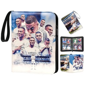 COQOYO Football Cards Scrapbook, Football Trading Cards Album, 4 Pockets, 50 Sleeves for 400 Cards, Sports Cards, Collector's Folder, Book Folder with Zip Carry Handle