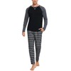 Litherday Men's Pyjamas Sets Long Sleeve Cotton Plaid Nightwear Classic