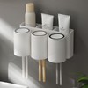 FLAUVEL Wall-Mounted Toothbrush and Toothpaste Holder - Self-Draining Design, Easy