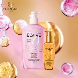 LOral Paris Elvive Glycolic Gloss Shampoo Pump 1L con cido Gliclico para 3x Ms Brillo  leo Extraordinario Tratamiento Multibeneficios para Hasta 8... 