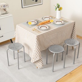 Giantex Stackable Stools Set of 6, No Assembly 17.5" Height Stacking School Chairs for Kids Adults, Portable Metal Nesting Stools, Flexible Seating for Classroom Middle School, Office, Small Space