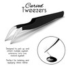 Sivote Eyelash Tweezers, 3-Pack, Hand Calibrated Straight, Curved Tips and
