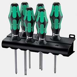 Wera 105622 Kraftform Plus Slotted/PH/PZ Screwdriver Set + Rack
