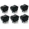 Switian 6Pcs 6-Terminals 3 Position ON/OFF/ON DPDT Boat Rocker Switch