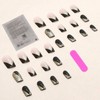 Get Glamorous With 24pcs Short Square Black Glitter Fake Nail