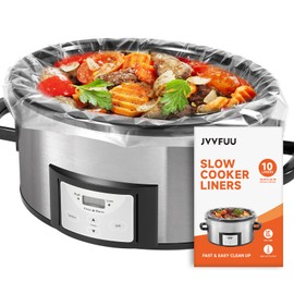 JVVFUU Slow Cooker Liners 6-10 Quart, Cooking Bags Extra Large Size 14"x 22", Slow Cooker Bags Disposable Oval Large For Crock Pot (10 Liners)