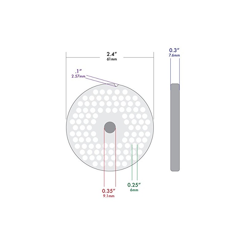 TSM #8 Stainless Steel Meat Grinder Plate (1/4")