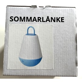IKEA SOMMARLANKE Led Decorative Table Lamp White Blue Battery 8 1/4" NEW
