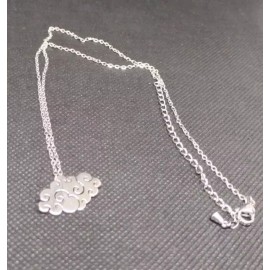 Unbranded 18" Silver Stainless Steel Engraved Cloud Necklace Delicate
