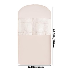 Lyreh Self Compression Hanging Garment Bag, 43.31x22.83in Dust-Proof Space Saving Clothes Hanging Bags with Self Compression Zipper and Transparent Window for Closet Storage(Oatmeal Color)