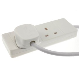 kenable 2 Gang Way UK 13A Trailing Socket Mains Power Extension Lead White 10m [10 metres]