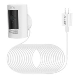 OLAIKE 8m/26ft Indoor/Outdoor Power Adapter for Ring Stick Up Cam Battery/Plug-in, Ring Spotlight Cam Battery, Weatherproof Cable Continuously Charge Camera (No Camera), White