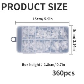 360 Pcs Nail Tips for Gel Extensions, Gel Beetles Nail Extensions Short Almond Tips Half Cover for Women