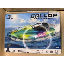 Hongxunjie NEW Gallop High-Speed RC TORNADO Boat w LED Light Remote Control ORANGE 14+