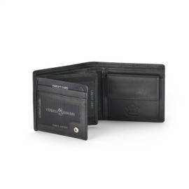 VOGELMANN Men's Leather Wallet, Men's Leather Wallet, Leather Wallet, black, Classic